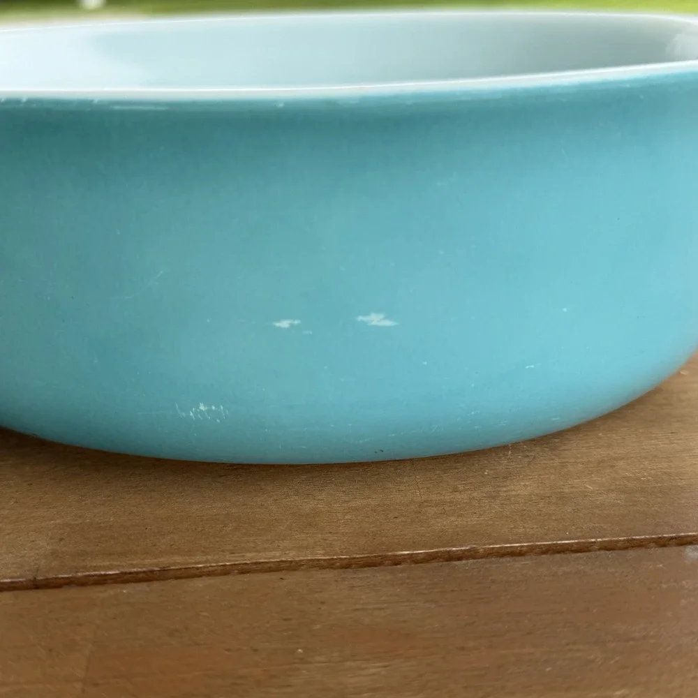 PYREX‎ 043 Turquoise Blue Oval 1.5 Quart Casserole Ovenware Dish Vintage USA